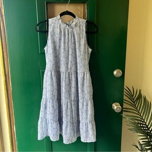 LOFT Light Blue and White Floral Dress